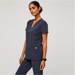 Figs Set Casma 3-Pocket Top Yola Skinny Scrub pants L Quiet Navy